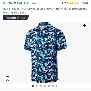 Maelreg performance golf polo blue camo size m s/s NWT
